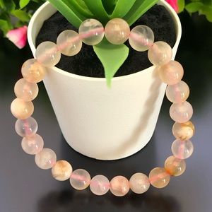 Sakura Flower Agate 8mm Natural Stone Beads Stretchable Bracelet